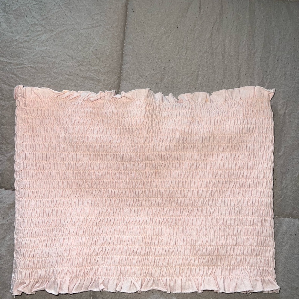 Garage smocked tube top in baby pink